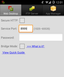 Paramètres de Remote Web Desktop